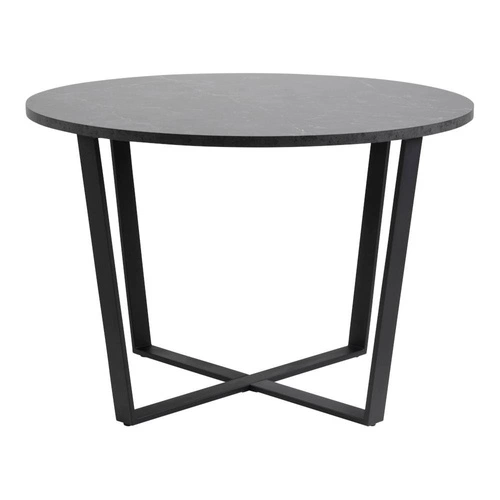 Stół okrągły do jadalni Amble czarny marmur glamour 110 cm nowoczesny Actona