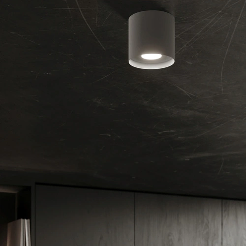 Plafon sufitowy MIKA szary minimalistyczny do salonu i kuchni aluminium 12x12 cm