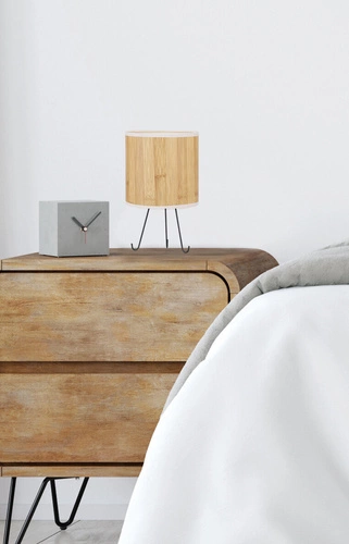 Lampa stołowa Adora lampa gabinetowa  czarny 1x40W E14 abażur sosna