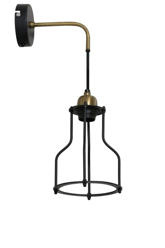 Kinkiet ścienny Marcia industrialny czarny z antycznym brązem do salonu i sypialni 50 cm Light&Living