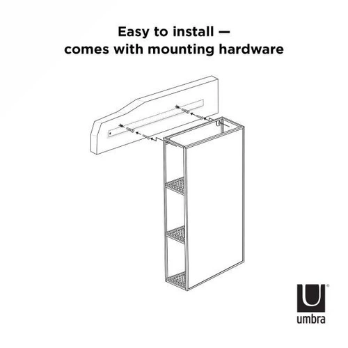 Szafka łazienkowa z lustrem Cubiko czarna wisząca nowoczesna Umbra 62x30 cm