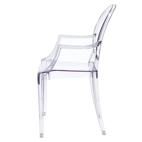 Krzesło do jadalni Royal transparentne inspirowane Louis Ghost sztaplowane nowoczesne