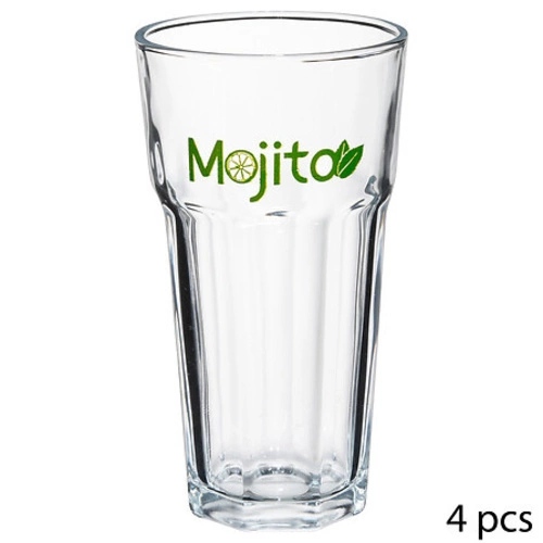 Zestaw 4 szklanek do mojito 400 ml z akcesoriami 5five simply smart transparentny