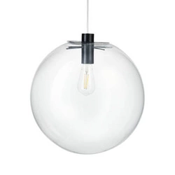 Lampa wisząca kula szklana czarna TONDA 40 cm do salonu i nad stół regulowana