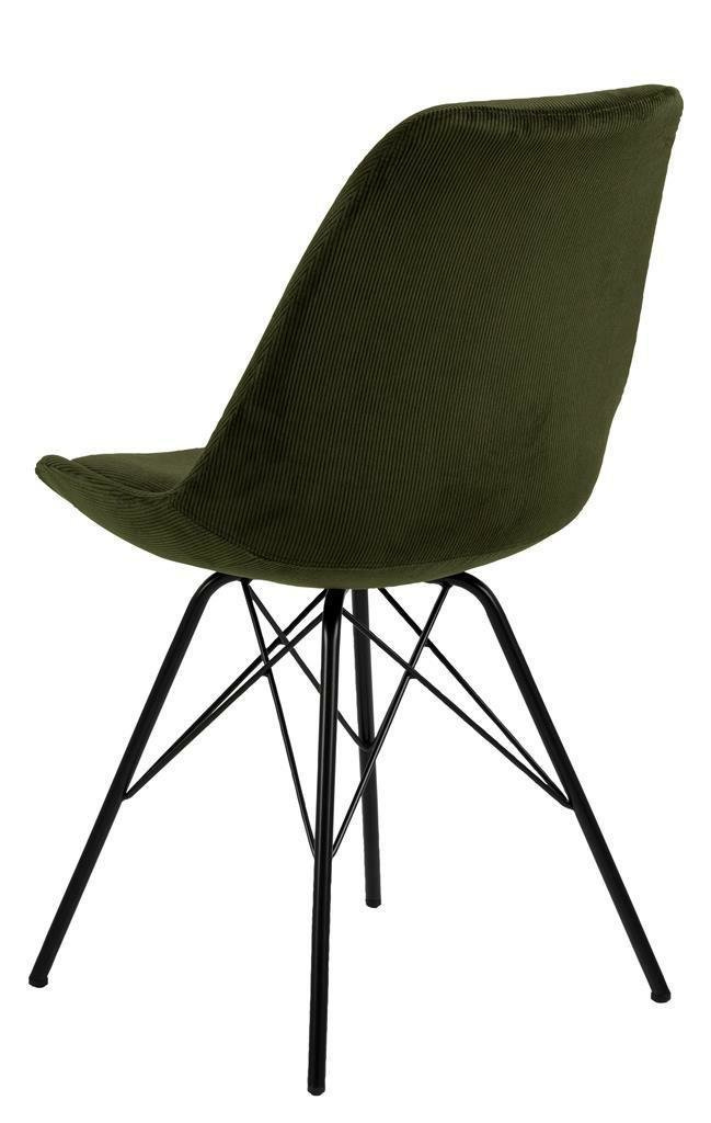 Krzesło tapicerowane Eris Actona sztruks zielone nowoczesne do jadalni i salonu