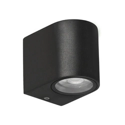 Kinkiet zewnętrzny Lobelia lampa ogrodowa elewacyjna zaokrąglona 9,4x8cm czarny 1x35W GU10 IP44