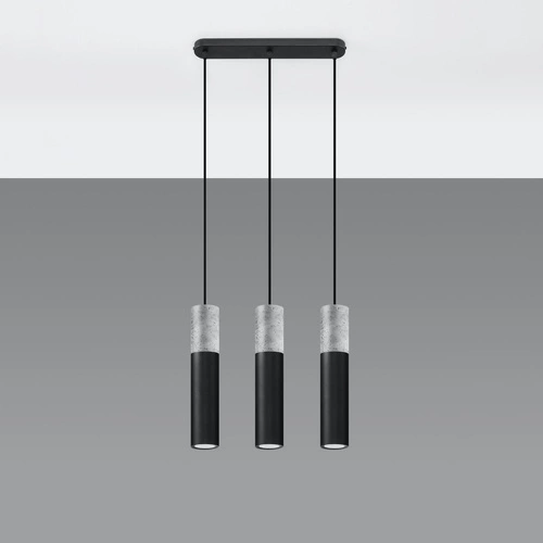 Lampa wisząca Borgio 3L czarna nowoczesna potrójna nad stół do salonu lub kuchni