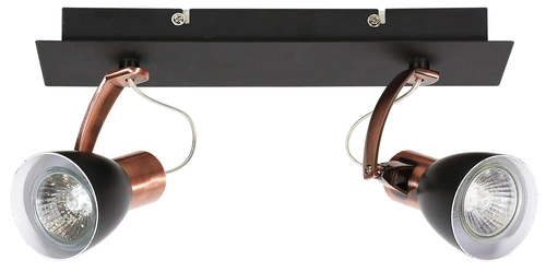 Nowoczesna lampa sufitowa Markus czarna z miedzianymi detalami do salonu i jadalni 2-punktowa