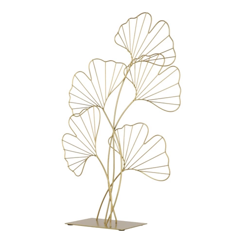 Dekoracja metalowa Ginko złota
