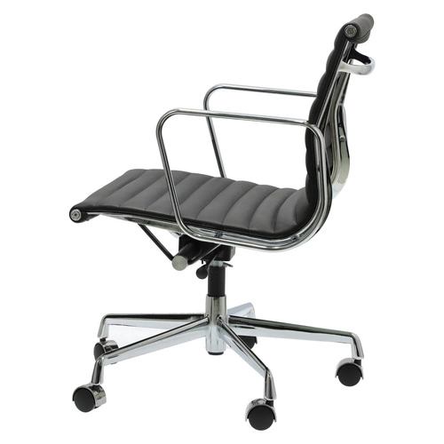 Fotel biurowy ergonomiczny CH1171 PREMIUM skórzany obrotowy czarny inspirowany EA117