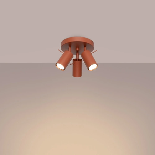 Plafon sufitowy RING 3P nowoczesny czerwony z ruchomym kloszem do salonu i sypialni