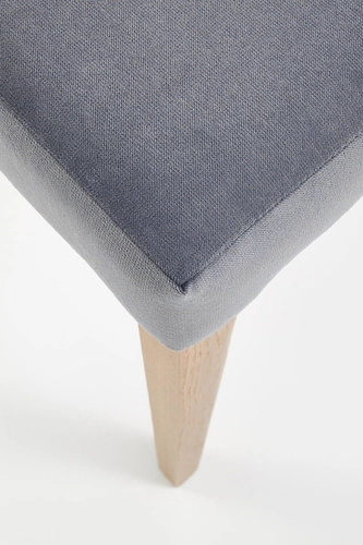 Krzesło do jadalni Remi Intesi drewniane tapicerowane szare skandynawskie dąb