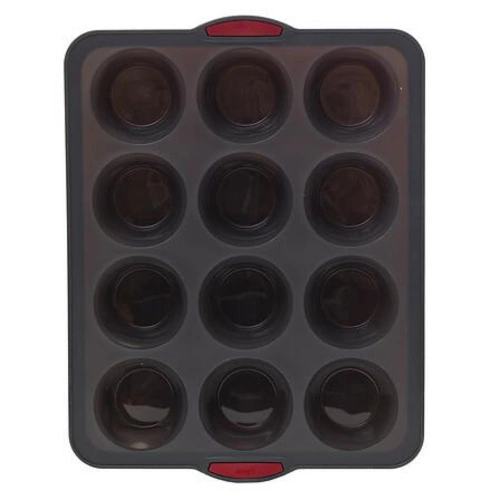 Forma na 12 muffinek silikonowa szara