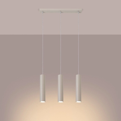 Lampa wisząca loftowa Lagos 3L beżowa regulowana do salonu i nad stół metalowa