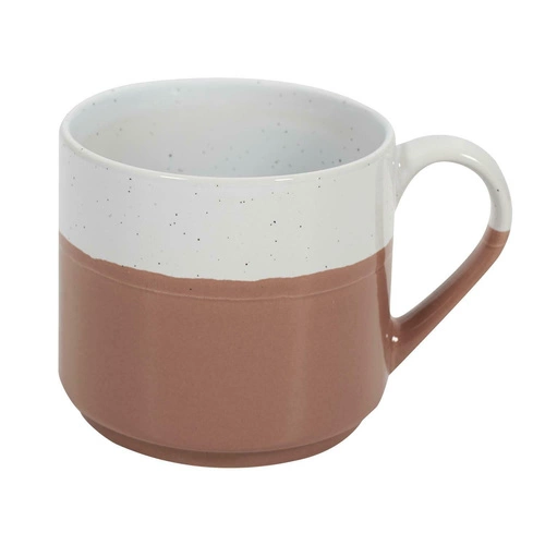 Kubek ceramiczny Jumelle różowy 330 ml do kawy i herbaty w stylu japandi Intesi
