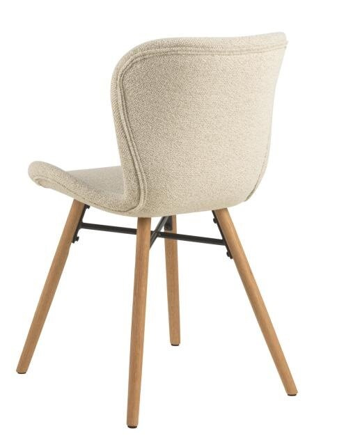 Krzesło Batilda tapicerowane kremowe do jadalni i salonu skandynawskie dębowe Actona