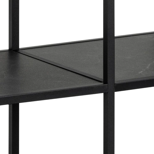 Regał na książki do salonu Strington niski czarny metalowy loftowy 120 cm Actona