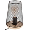 Lampka z siatki Zely czarny metal/drewno