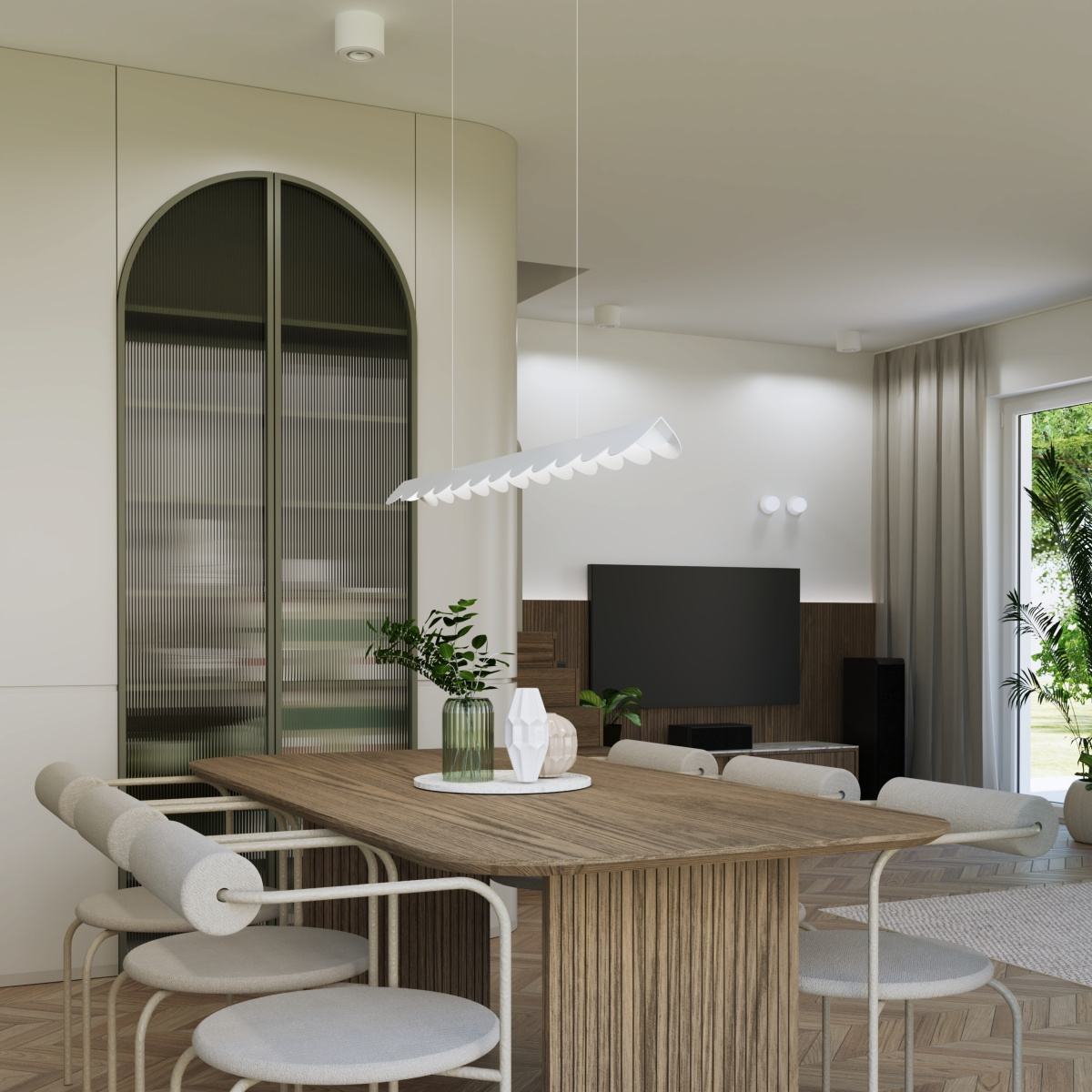 Lampa wisząca BISCUIT 100 biała LED 3000K nad stół do jadalni