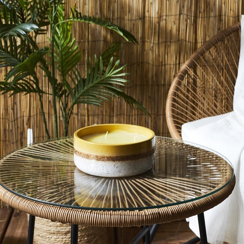 Intesi świeca zapachowa w ceramice trawa cytrynowa nowoczesna dekoracyjna do salonu 16,5 cm