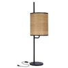 Lampa stołowa Zeta czarny 1x40W E27  abażur orzechowy