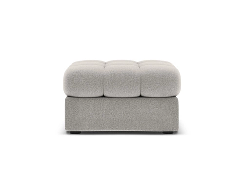 Pufa pikowana Justin kwadratowa szara tapicerowana do salonu i sypialni nowoczesna 60x60