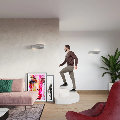 Nowoczesny kinkiet ścienny Sigma Sollux szary do salonu i sypialni ceramika szkło 42 cm