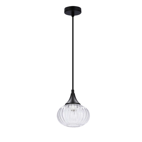 Lampa wisząca kula Exeter czarna szklana nowoczesna do salonu i jadalni 14,5 cm