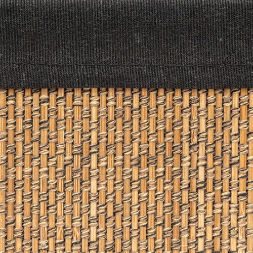 Zestaw 3 koszy z bambusa i czarnej tkaniny