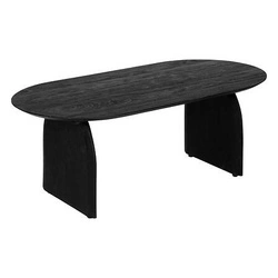 Stolik kawowy Isana owalny czarny drewniany do salonu nowoczesny z drewna mango 120x60 cm