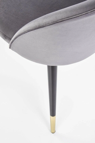 Krzesło tapicerowane Nevada szare do jadalni i salonu nowoczesne na czarnych nogach