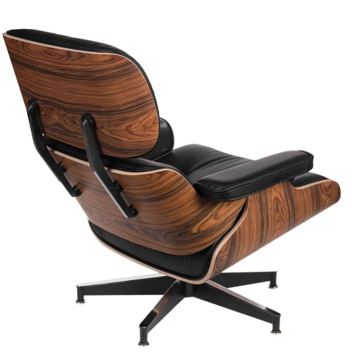 Fotel wypoczynkowy Vip skórzany czarny obrotowy nowoczesny do salonu inspirowany Lounge Chair