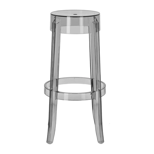 Stołek barowy Duch 75 cm inspirowany Ghost szary transparentny