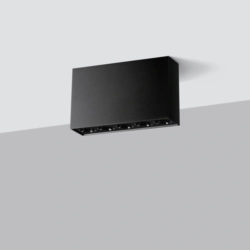 Plafon sufitowy LED SOLE czarny minimalistyczny aluminium do salonu i kuchni SOLLUX