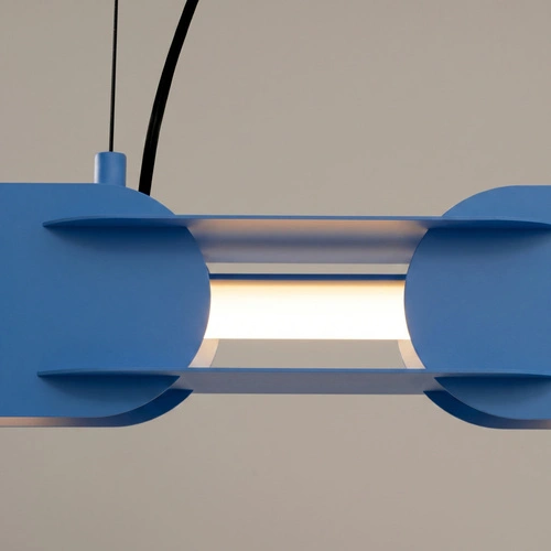 Lampa wisząca CHAIN 91 błękitna LED nad stół do jadalni