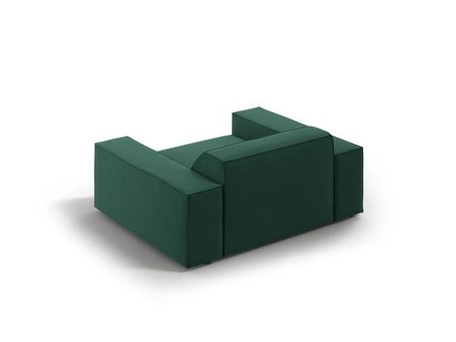 Fotel wypoczynkowy Jodie zielony z tkaniny do salonu nowoczesny z podłokietnikami BESO LUX