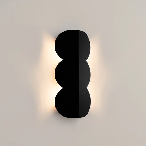 Kinkiet ścienny BISCUIT czarny nowoczesny metalowy do salonu