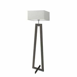 Lampa podłogowa JAWA abażur jasny szary stelaż hebanowy