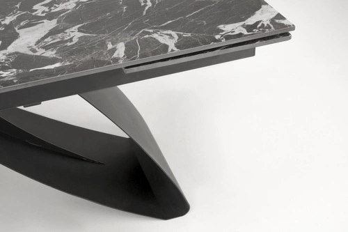 Stół rozkładany Margareth czarny marmur 180-260 cm do jadalni nowoczesny industrialny Intesi