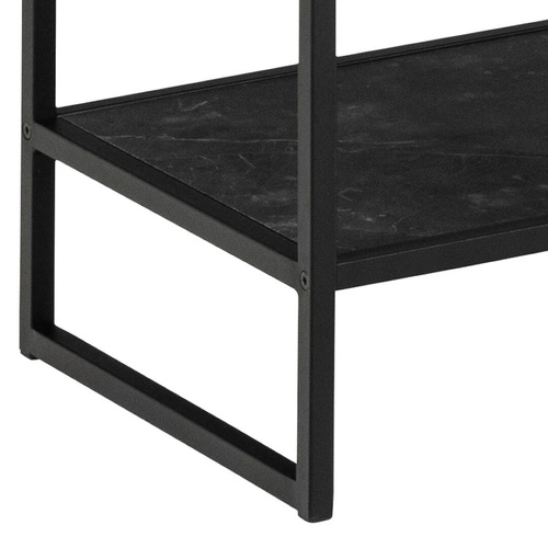 Regał na książki loftowy czarny metalowy Strington Actona 85 cm do salonu i jadalni