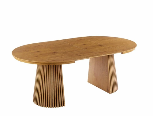 Stół okrągły rozkładany do jadalni Kyoto 120-200 cm naturalny dąb nowoczesny Intesi