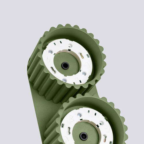 Plafon nowoczesny AURA 2 zielony oliwkowy okrągły do salonu lub kuchni aluminium