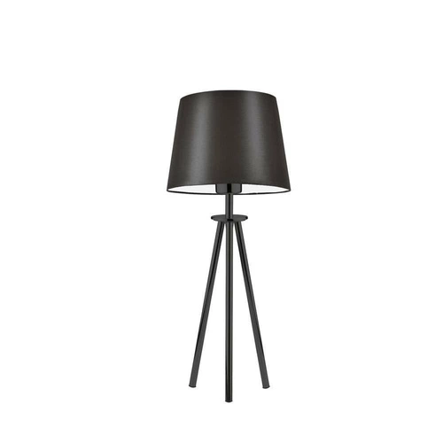 Lampka nocna BERGEN czarna nowoczesna z abażurem metalowa do sypialni lub salonu 50 cm