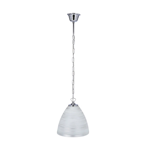 Lampa wisząca Scordia chromowy 1x60W E27  klosz biały+srebrny
