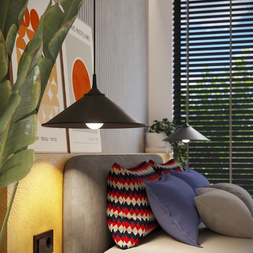 Lampa wisząca ZUMA czarna nowoczesna stalowa do salonu kuchni i nad stół 30 cm