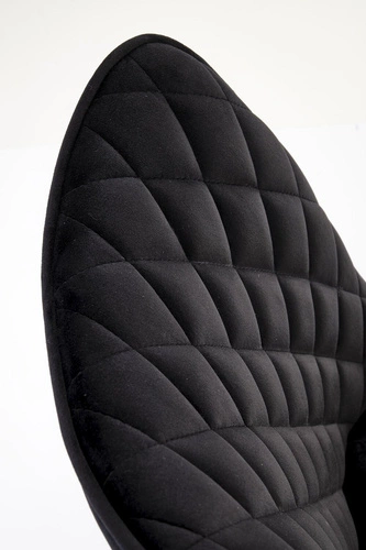 Krzesło tapicerowane welurowe Veroniq czarne obrotowe do salonu i jadalni nowoczesne Intesi