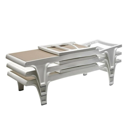 Leżak ogrodowy Tahiti SCAB Design nowoczesny technopolimer czarny z regulowanym oparciem