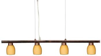 Nowoczesna lampa wisząca Dakota 4-punktowa szklana miedziana do salonu i jadalni