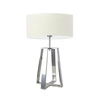 Lampka nocna do sypialni Thor nowoczesna z abażurem ecru i srebrną podstawą LYSNE 61 cm