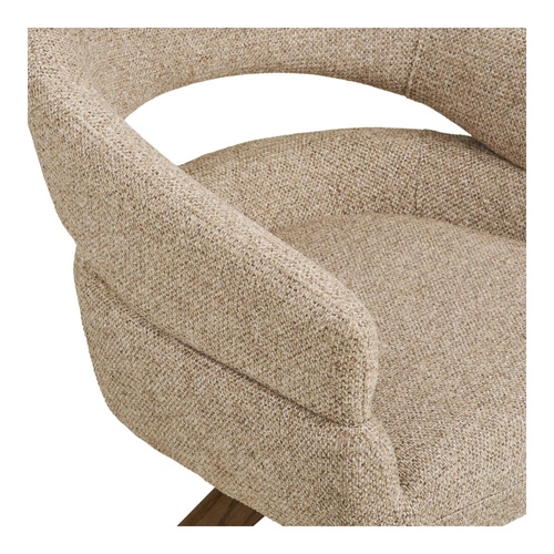 Krzesło Dover tapicerowane obrotowe do jadalni piaskowy melanż dąb